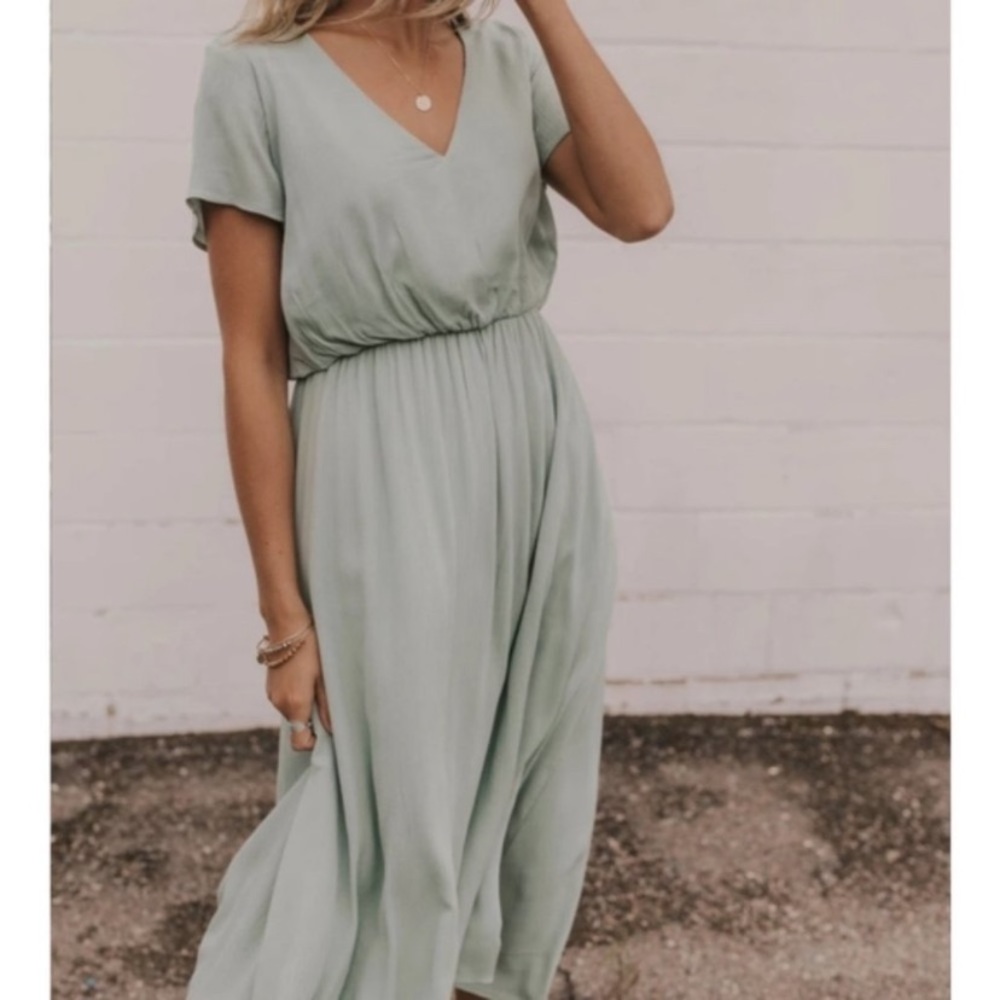 Piper & Scoot The Derby Dress Sage NWT size xs